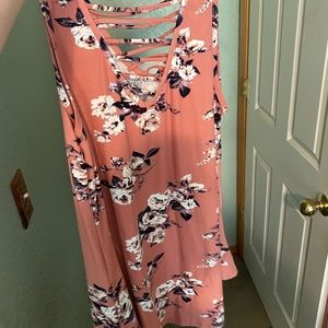 Pink floral dress